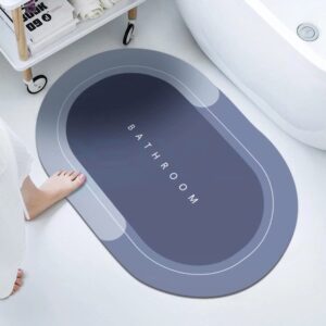Super Absorbent Quick-Dry Silicone Bath Mat – Anti-Slip Bathroom Floor Mat, Water Soak Door Mat (43×60 cm, Random Design)
