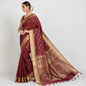 odisha maniabandha cotton saree maroon