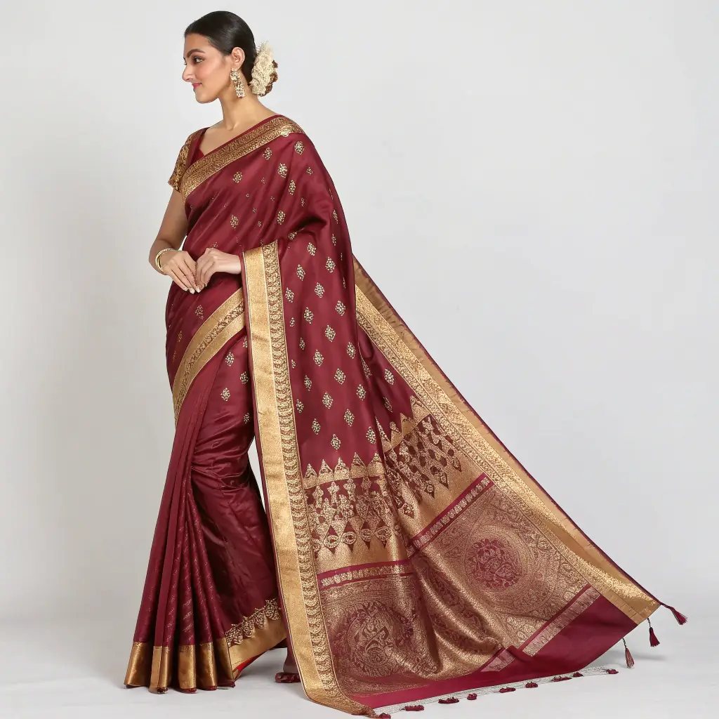Odisha Maniabandha Cotton Saree – Maroon